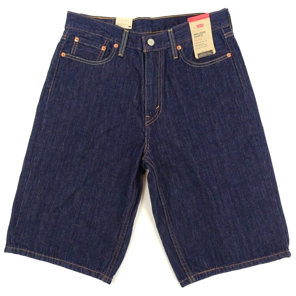 Levis 469 Jeans Shorts Men 30 Loose Fit Denim 100% Cotton Midrise Dark Denim